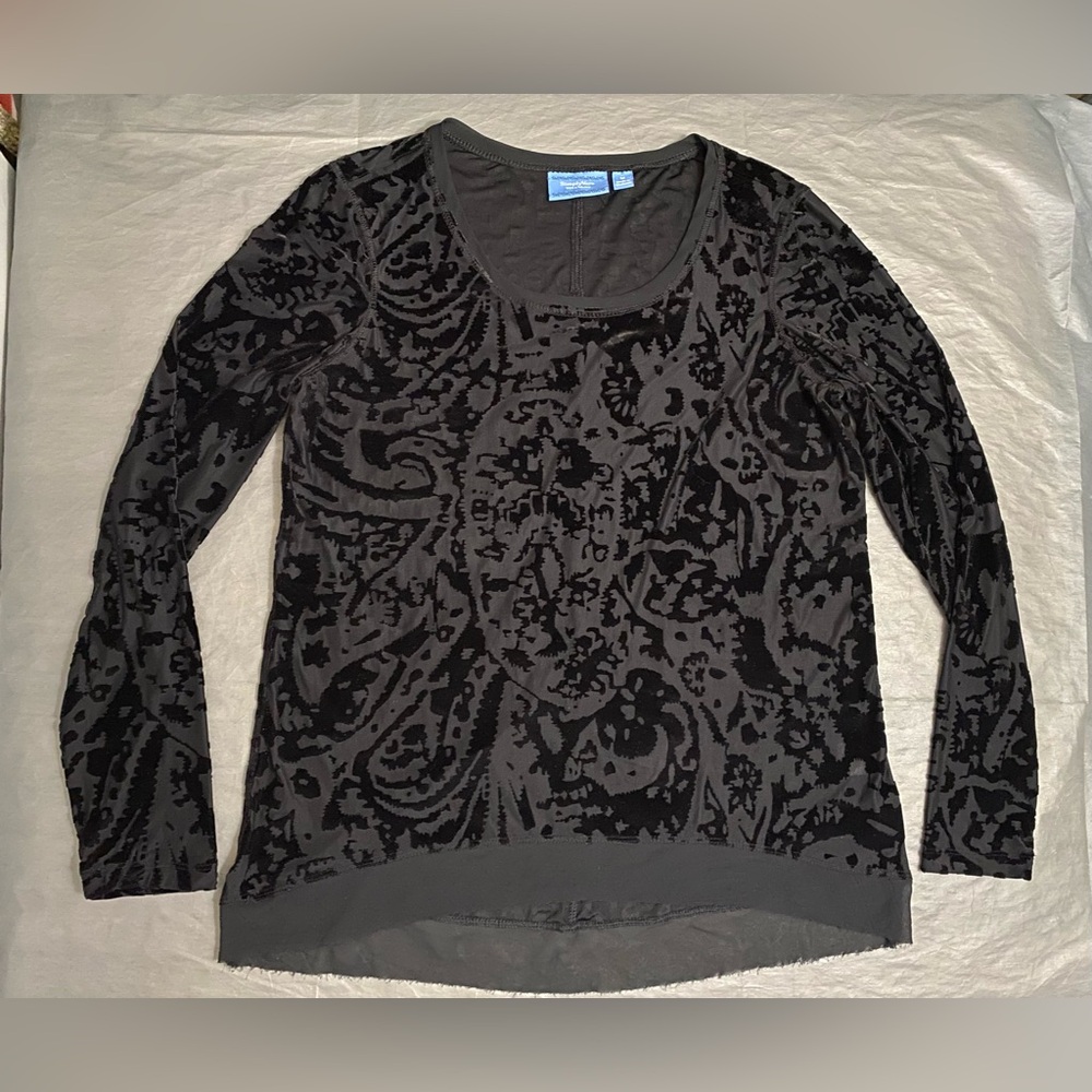 Simply Vera Vera Wang Velvet Burnout Top M Whimsigoth Fairy Grunge Dark Romance